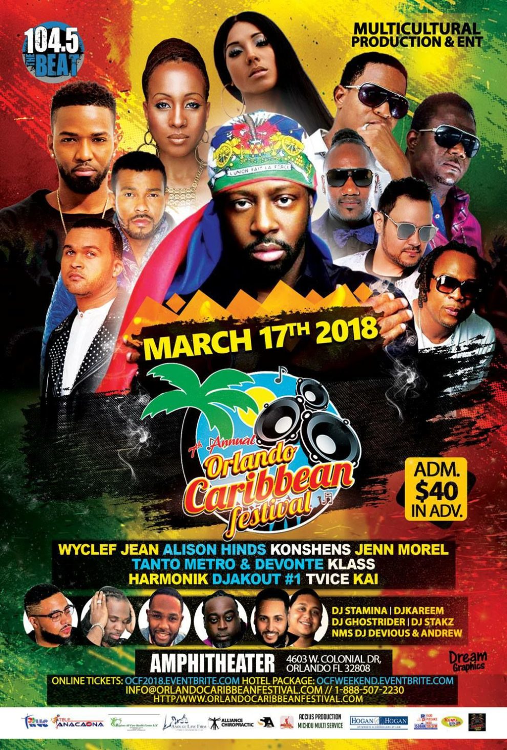 Orlando Caribbean Festival Featuring Wyclef, Konshens, Harmonik, TVice