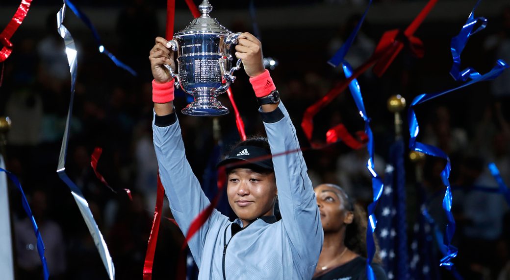 September 21, 2019, Osaka, Japan - Leonard Francois (L),Japanese tennis  player Naomi Osaka s